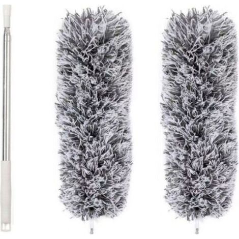 Plumeau, 2 Pièce Télescopique-Plumeau avec 250 cm en acier inoxydable, lavable en Microfibre Plumeau pour Nettoyer les Radiateurs, Armoire / penderie, Plafond, Fenêtre, Voiture (1/4)