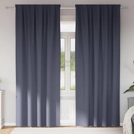 Verdunkelungs-Vorhänge mit Ringen 2 pcs Anthrazit 260 x 140 cm