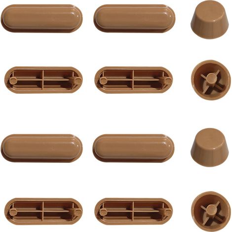 Packung mit 20 stoßdämpfenden WC-Sitzpuffern, 12,5 x 19 mm, braun, für die Installation im Badezimmer.