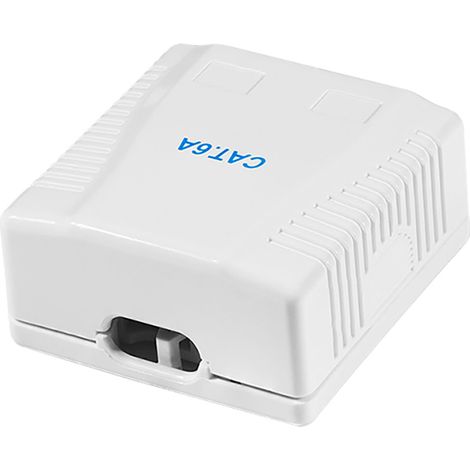 Caja de superficie 2 conectores rj45 cat. 6a apantallado