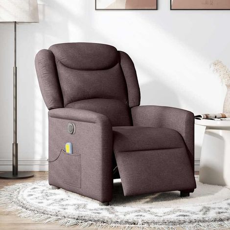 Maison Exclusive - Massagesessel Elektrisch Dunkelbraun Stoff