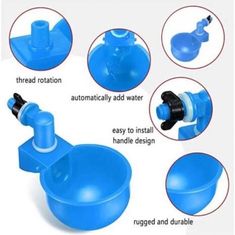 Abreuvoir Poules - Abreuvoir Automatique Pour Volaille - Usage Extérieur Et Intérieur - 4 Pièces (1/4)
