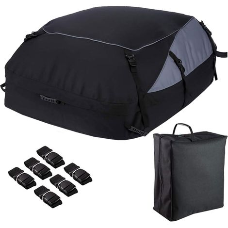 Véhicule transporteur à coque souple Boîte de toit pliable cargo de cargaison de voiture Sac de toit de voiture en tissu oxford 600D Sac de rangement de grande capacité étanche du véhicule hors ro (1/5)