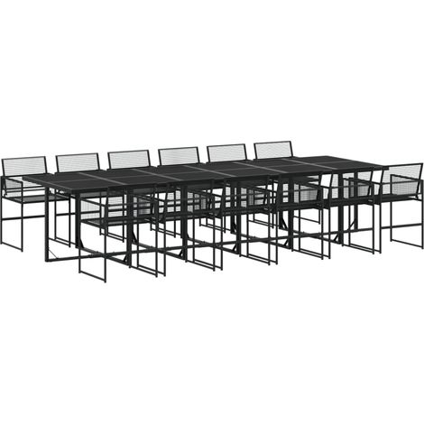 Maison Exclusive - Set da Pranzo da Giardino 13pz Nero in Polyrattan