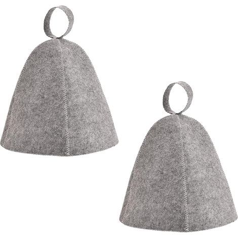 2 Pièces Chapeau de sauna, Feutre laine, Protection thermique, Accessoire bain vapeur, Homme et femme (1/5)