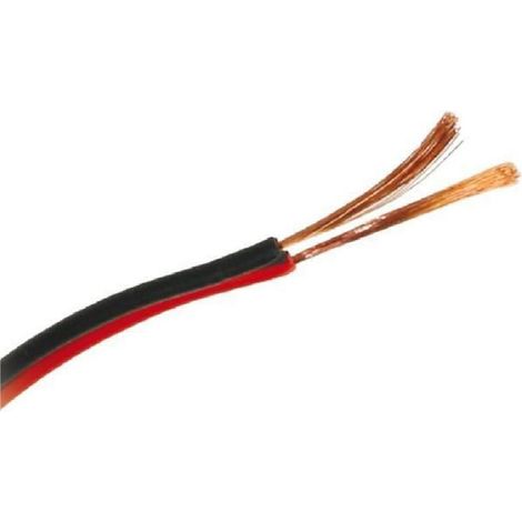 10m Cable de haut parleur 2x0.75mm2 - CCA - Rouge et noir