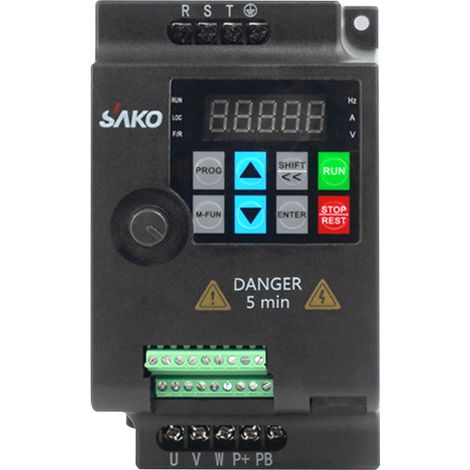 Convertisseur de fréquence variable VFD d'inverseur vectoriel de 3 phases 380V pour le contrôle continu de vitesse de moteur, Multicolore, 0,75 kW (1/5)