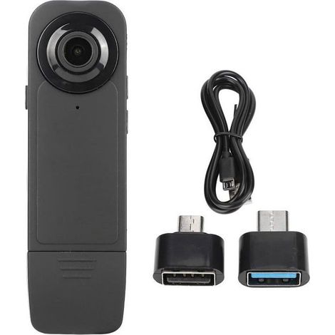 KLVGTIFS PU - Mini Caméra Corporelle à Sauvegarde Automatique, HD 1920x1080P, 6 Heures D'autonomie, Prise en Charge de 256 Go, Caméra à Clip (1/5)