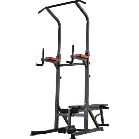 Stazione Fitness Multifunzione Pieghevole per Allenamento in Acciaio   Nera (1/5)