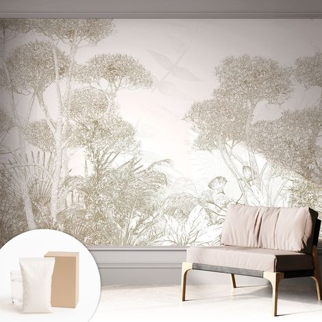Carta Da Parati In Vlies Decorativa Per Pareti - Con Motivi Moderni - Con Colori Intensi - Per Ufficio vegetazione tropicale 312x219 cm (1/5)