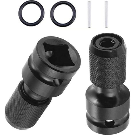 Ensemble d'adaptateurs de douilles 2 pièces - Adaptateur de clé à cliquet à impact à tige hexagonale de 1/2" à 1/4" et porte-embout de tournevis - Adaptateur pour plus de flexibilité lors du tra (1/5)