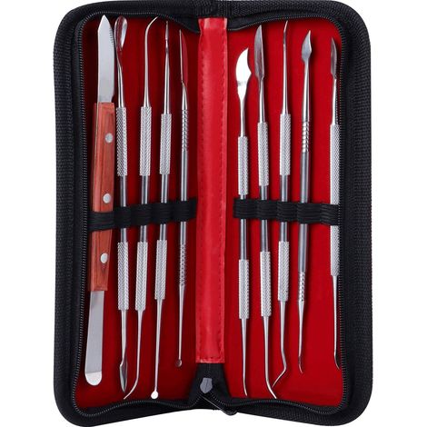 10pcs Outils de Sculpture à la Cire à Double Extrémité en Acier Inoxydable pour Sculpter la Cire, l'argile et la Sculpture (1/5)