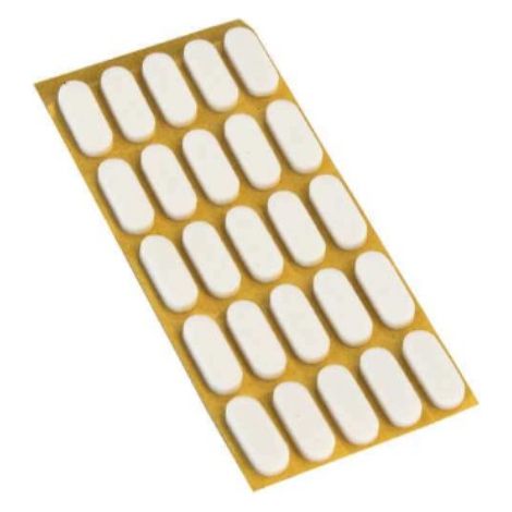 Antiscivolo antiurto adesivo 9x20 mm. spessore 2,5 mm. bianco 25 pz.