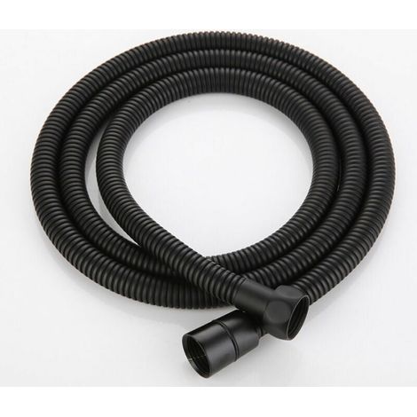 Manguera de ducha YMYNY de 1,5 m, color negro mate, universal, de acero inoxidable, con cable antiexplosiones y antitorsión. (1/5)