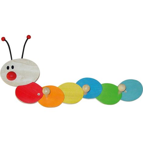 Bieco 23021947 - Kindergarderobe bruco con tre ganci, di circa 38 cm