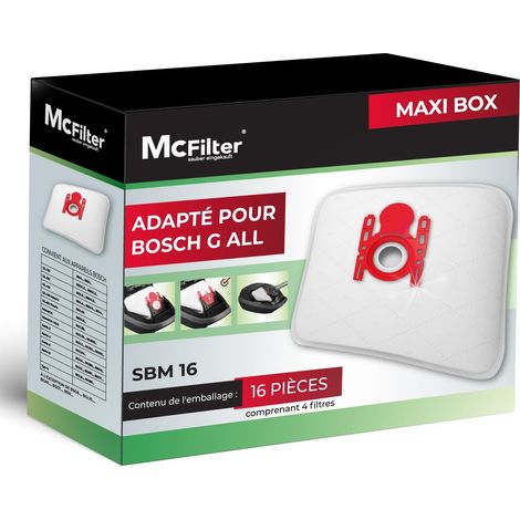 16 sacs aspirateur pour Bosch Type G ALL BBZ16GALL Série 2 & 4 (1/5)