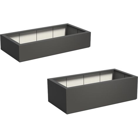 Adezz Pflanzgefäß Carrez mit Boden Fiberglas Pflanzkübel Blumenkübel schwarz