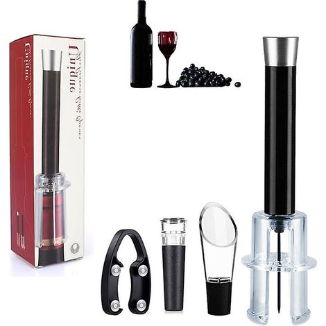 Coffret tire-bouchon à air comprimé Wino On-The-Go, 4 en 1, idéal pour les amateurs de vin. Tête en aluminium. (1/5)