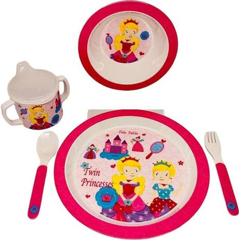 Fade Twin Princess set pappa 5 pezzi melamina in scatola regalo