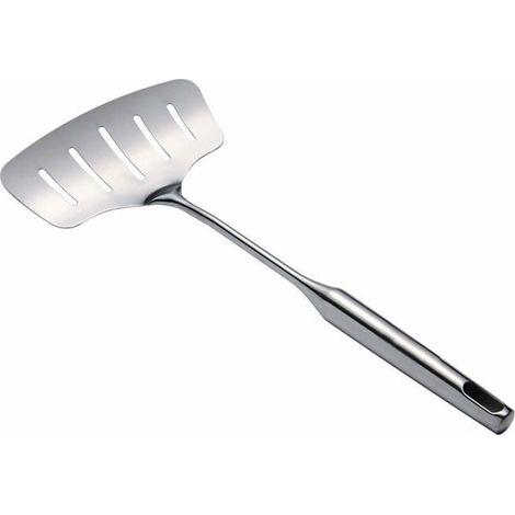 1 Spatule à poisson, acier inoxydable, bord incliné, 5 fentes, poignée ergonomique, pour cuisson et friture