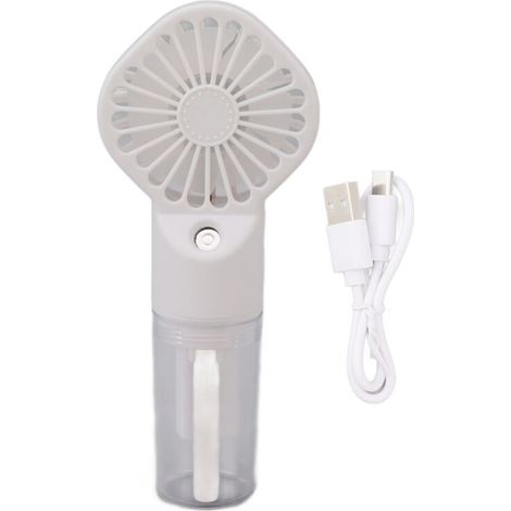 Portable Handheld Misting Fan USB Rechargeable Water Spray Mist Fan with 4 Gear Speed White (1/5)