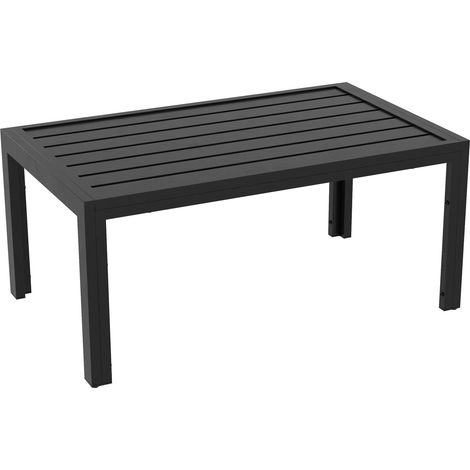 Mesa auxiliar Mesa para balcón de acero Mesa de centro rectangular Mesa de jardín resistente a la intemperie Mesa de sofá de fácil cuidado Mesa para exterior para balcón, jardín, terraza, porche, saló