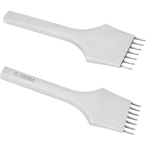 Ciseau à queue d'aronde pour cuir, emporte-pièce à rangée de trous, acier, outil de couture, de laçage et de perforation, 5 mm, 7 dents (1/5)