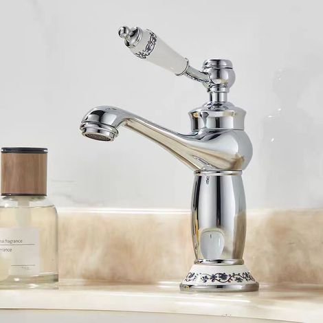 Mitigeur lavabo de salle de bain haute classique en laiton , robinet monocommande , our Lavabo ou Vasque de Salle Bain , Chaude et Froide Réglable de Mitigeur Lavabo (1/5)