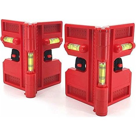 2 Niveaux à Bulle Magnétiques, Niveau Croisé à Poteau Pliable pour Rangement, Outil de Mesure Précis (1/5)