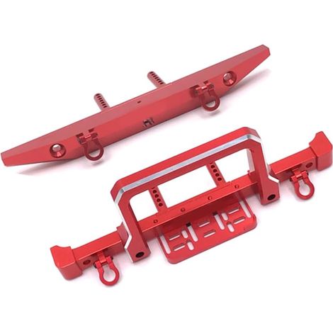 Pare-Chocs et en Métal pour Voiture sur 1/10 RC MN999 MN222 TRX4 SCX10 90046 90047 Pièces de Mise à Niveau de Voiture RC Rouge