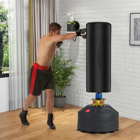 Sac de Frappe Autoportant 173 cm de 5 Couches Sac de Boxe Lourd avec Support et Base à Ventouse Système Antichoc pour Adultes Jeunes CW2636 Maison Chic (1/3)