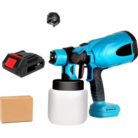 Pistolet à Peinture Électrique, Capacité de 1400 ML, Contrôle de Débit Ajustable, 800ml 1 Batterie (1/2)