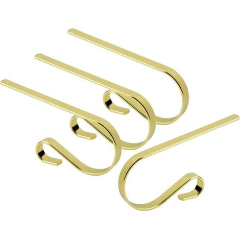 Set mit 4 Weihnachtsstrumpfhaltern, goldenen Haken, Kleiderclips, geeignet für Weihnachtsdekorationen