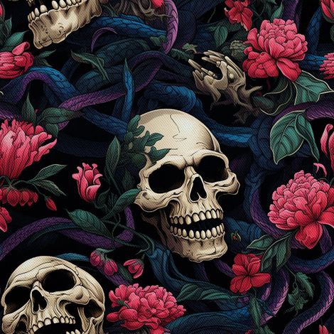 Tela Oxford decorativa para exteriores - Motivo de calavera I DX4021 (1/5)