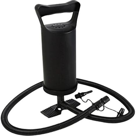 Pompe à air manuelle double action pour piscine, 2 x 1,2 L, avec 2 embouts, noire (1/4)