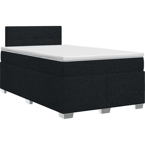 Maison Exclusive - Letto box spring con materasso Nero 120 x 200 cm Tessuto (1/5)