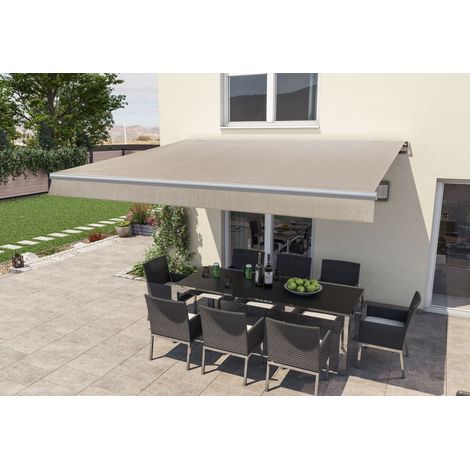 Gelenkarm-Markise Berlin mit Funkmotor beige Breite 300 cm Ausfall 200 cm Markisen