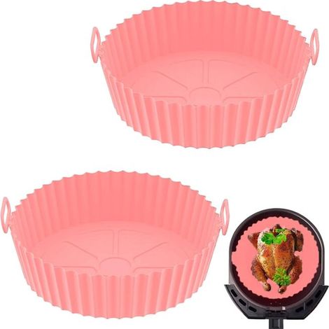 Rapanda – Moule silicone pour friteuse à air – Lot de 2 – Résistant aux températures -40°C à +240°C – Antiadhésif et facile à nettoyer