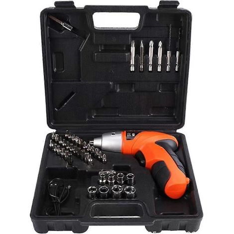 Kit de 45 tournevis électriques 4,8 V avec câble USB et batterie lithium rechargeable. (1/5)