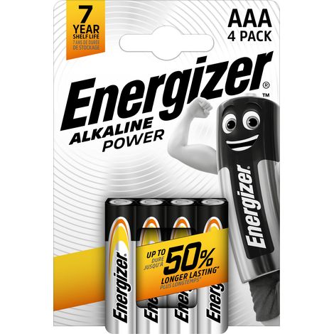 4 pilas alcalinas Energizer AAA LR03