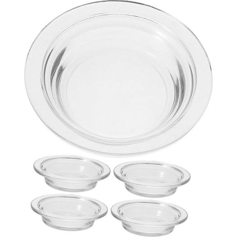 5 Pièces Plateau de Remplacement Verre Transparent pour Diffuseur Huiles Essentielles et Chauffe-Cire Compatible Maison Bureau Résistant Chaleur (1/5)