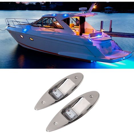 Paar Seitenmarkierungsleuchten aus seewasserbeständigem Edelstahl 316 mit LED-Schiffsnavigationslichtern, DC12V, polierte Oberfläche. (1/5)