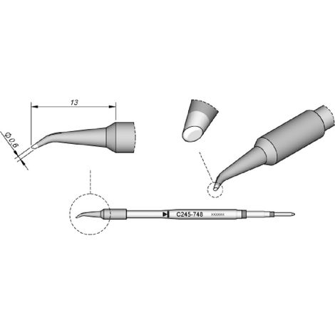 Patrone gebogene Fase Ø0,6mm C245-748 (1/2)