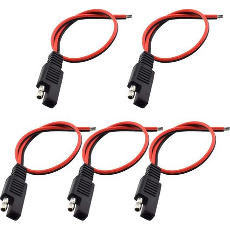 5er-Pack SAE-Kabel, 30 cm, 16 AWG, 2-poliger Schnellstecker, PVC-Kupfer, für Motorrad, Auto, Traktor (1/5)