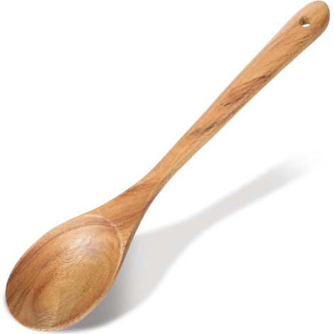 Cuillère En Bois - 1 Pièce - Naturel - Grande Taille 33cm - Cuisine Et - Pour Salades Et Ragoûts (1/5)