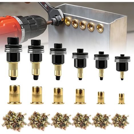 186 Pièces Écrous à Tête de Rivet à Main Ensemble M3 M4 M5 M6 M8 M10 (1/5)