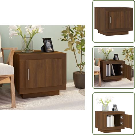 Table basse chêne marron 51x50x45 cm bois d'ingénierie - Table Basse - Meuble Salon - Table D'appoint - Table En Bois - Design Moderne (1/5)