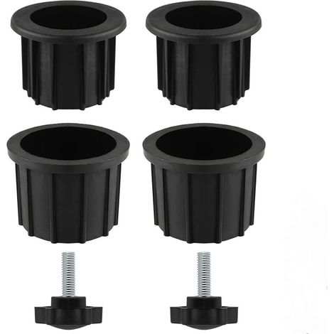 Vis de parasol pour tube de 2,17 pouces (55 mm), lot de 4, noir – Pour fixation parasol dans table terrasse, balcon, acier galvanisé, installation facile sans perçage, stable (1/3)