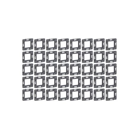 Legrand - LOT de 50 supports simple 1 poste (2M) - Mosaic/Cu00e9liane - Fixation VIS - Ru00e9f : 080251x50 (1/3)