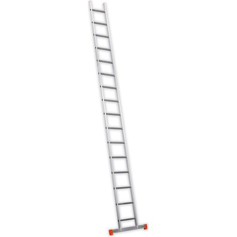 FACAL einfache Aluminiumleiter 16 Sprossen hoch. Arbeit 5,95 m Genia Stab. -GS500/B (1/3)